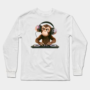 dj monkey Long Sleeve T-Shirt